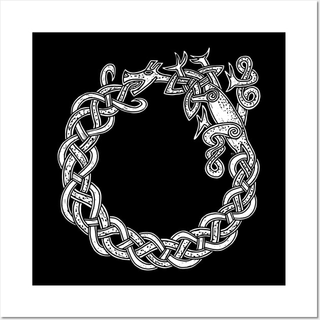 Celtic Knotwork Ouroboros Dragon Wall Art by LaForma